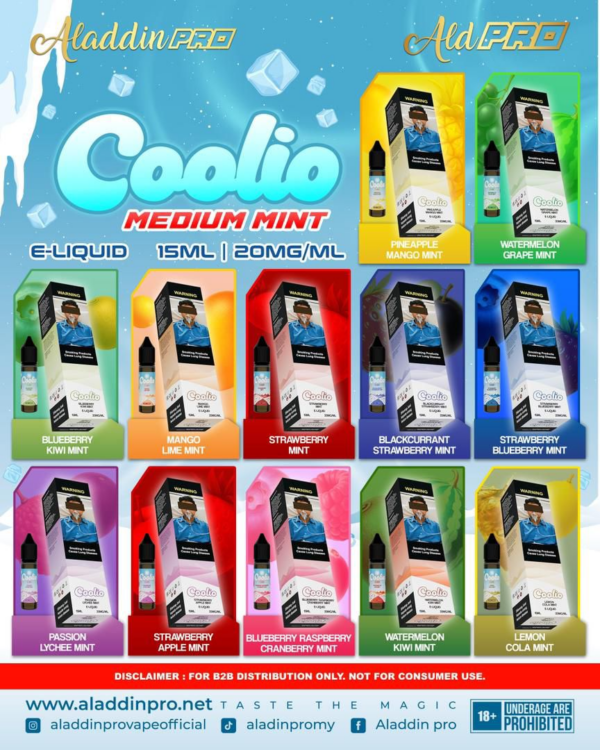 coolio e liquid15ml 20mg by aladdin pro (medium mint) akta 852 registered genuine stock buy now coolio e liquid15ml 20mg by aladdin pro (medium mint) akta 852 registered genuine stock buy now