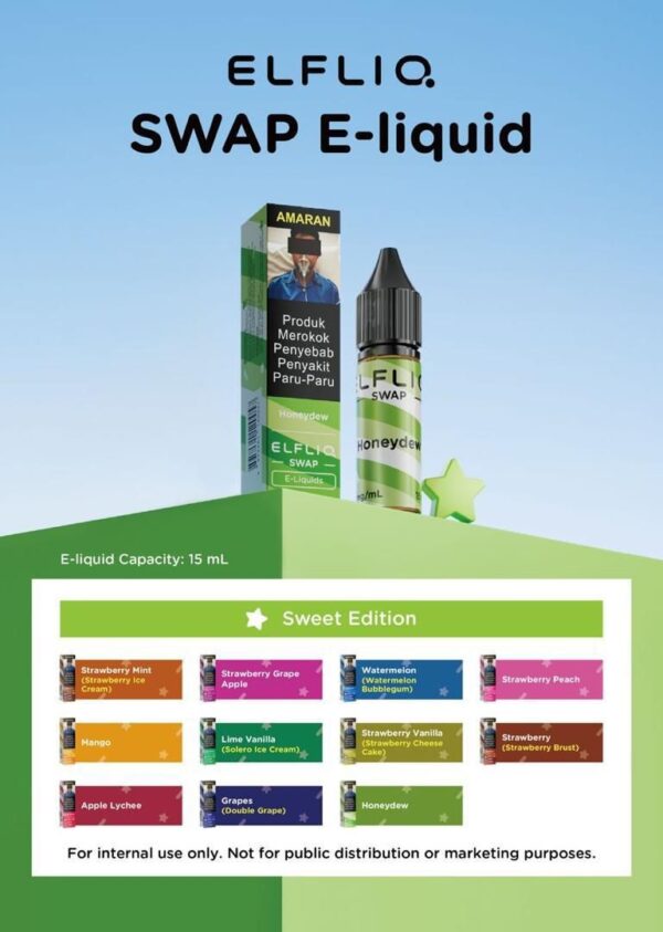 elfliq swap e liquid by elfbar 15ml 20mg akta 852 registered genuine stock buy now