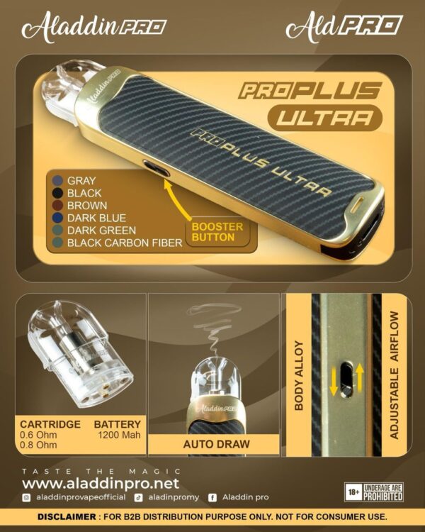 aladdin pro plus ultra device 1200mah built in battery genuine stock buy now