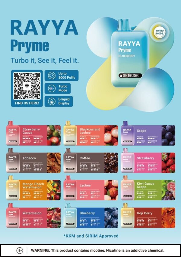elfbar rayya pryme 3k puff disposable genuine stock buy now