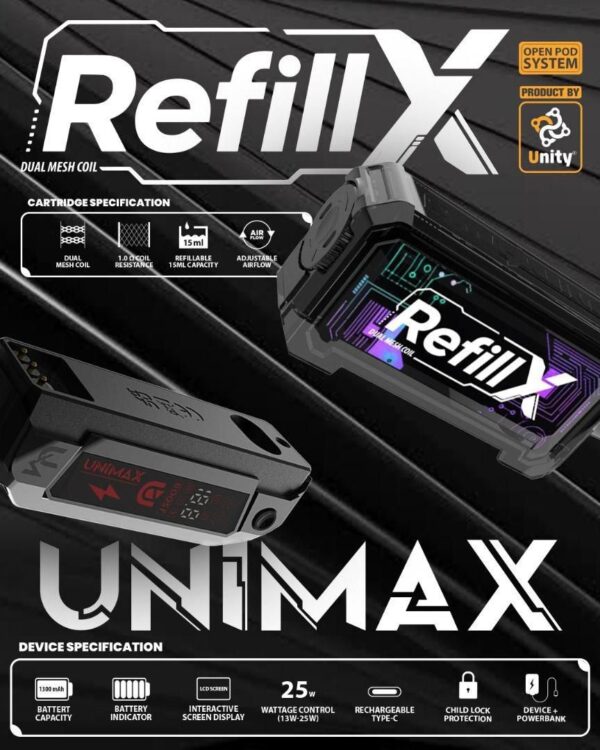refillx empty cartridge (compatible with unplug / offgrid) genuine stock buy now