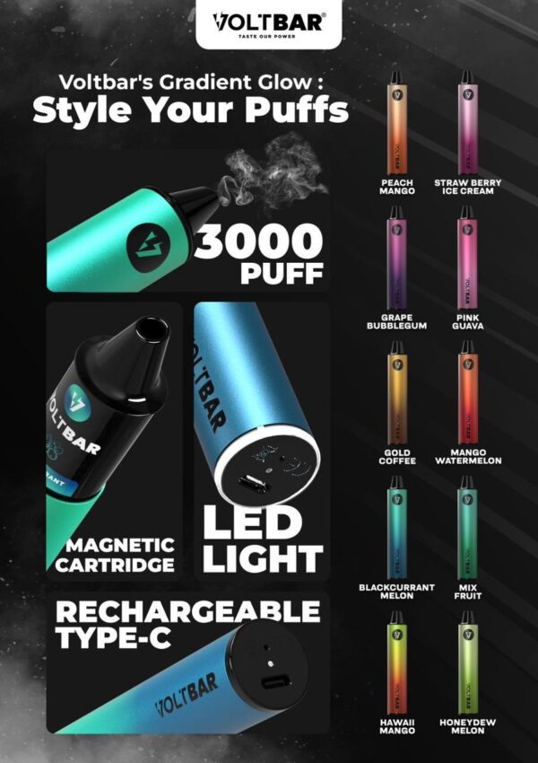voltbar 3000 puffs starter kit & cartridge genuine stock buy now