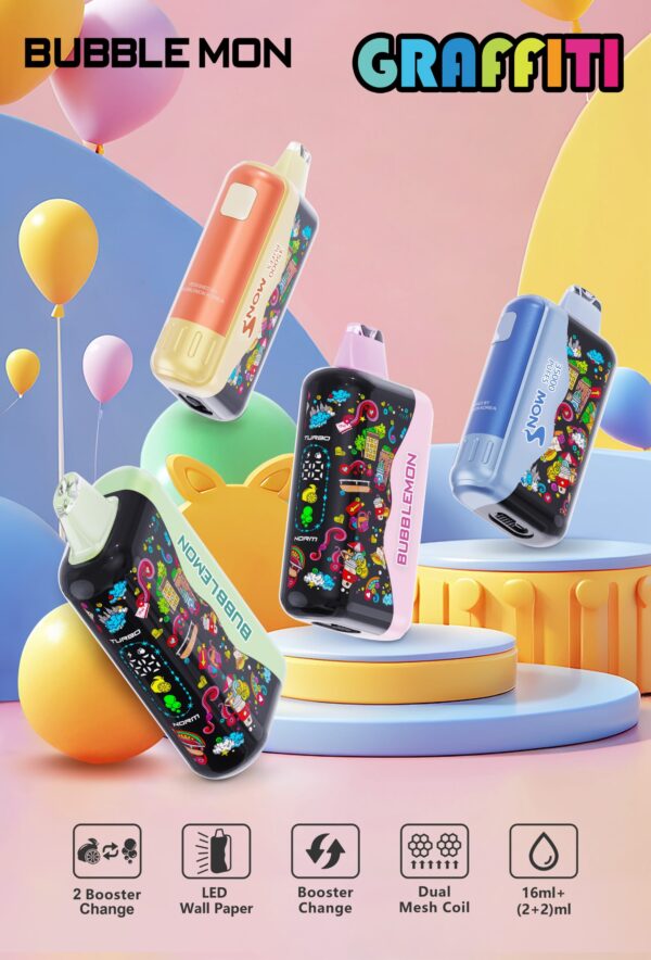 imgi_5_11577497-scaled-1.jpg Bubblemon Graffiti V1 35k Disposable Korea No.1 Vape Brand 巴布梦泡泡兽满天星1代 | Official Authentic Product